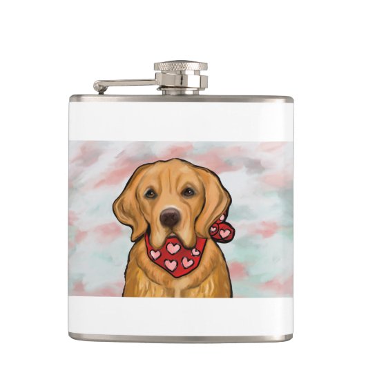 Golden Retriever Flachmann (Vorderseite)