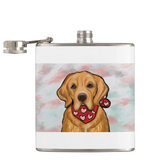 Golden Retriever Flachmann (Geöffnet)