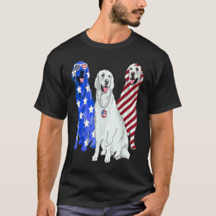 Golden Retriever Flag Frohe 4. Juli Unabhängigkeit T-Shirt