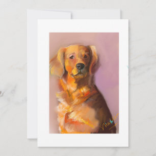 Golden Retriever Flat Danke Karte - Malerei