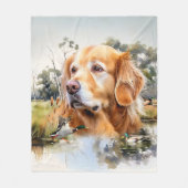 Golden Retriever Fleecedecke (Vorderseite)