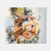 Golden Retriever Fleecedecke (Vorderseite (Horizontal))