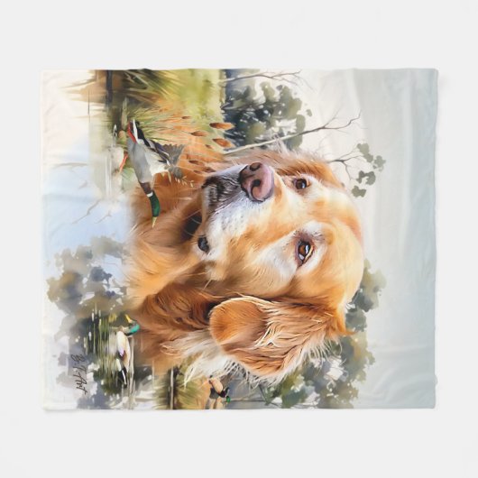 Golden Retriever Fleecedecke (Vorderseite (Horizontal))