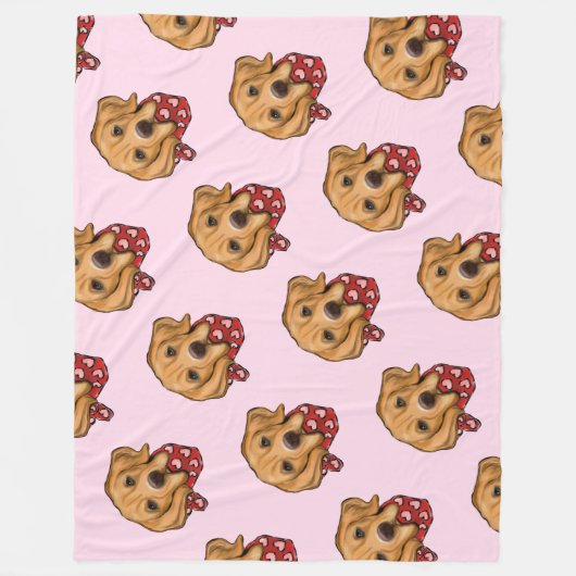 Golden Retriever Fleecedecke (Vorderseite)