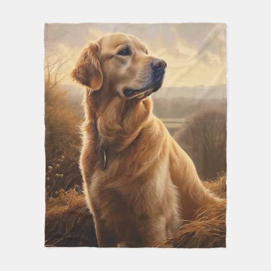 Golden Retriever Fleecedecke (Vorderseite)