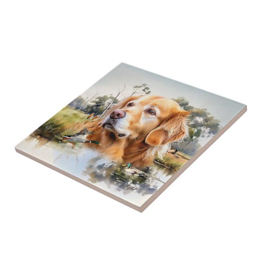 Golden Retriever Fliese (Seite)
