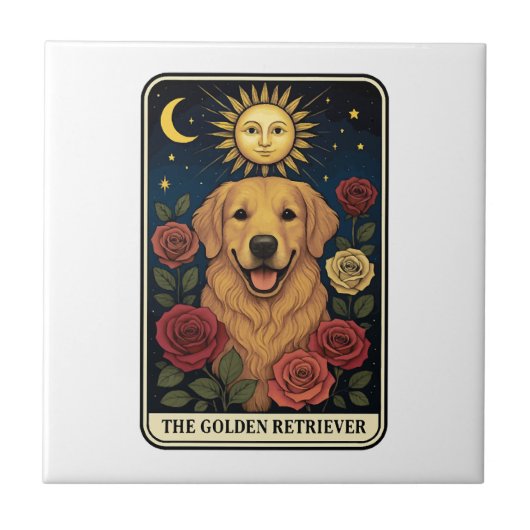Golden Retriever Fliese (Vorderseite)