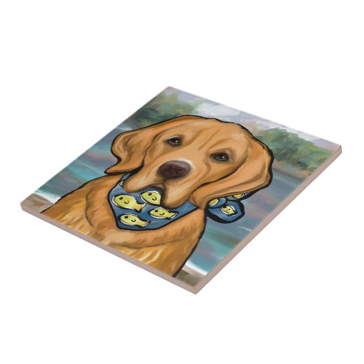 Golden Retriever Fliese (Seite)