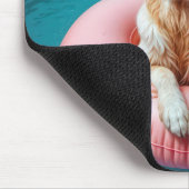 Golden Retriever Floating In a Flamingo Float Mousepad (Ecke)