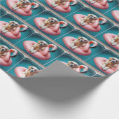 Golden Retriever Floating In a Flamingo Pool Toy Geschenkpapier (Ecke)