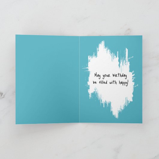 Golden Retriever Floating mit einem Flamingo Gebur Karte (Innenseite)