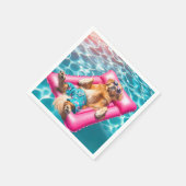 Golden Retriever Floating on Pool Matratze Serviette (Ecke)