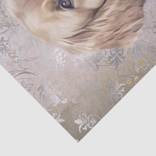 Golden Retriever Floral Dog Seidenpapier (Detail)