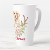 Golden Retriever Floral Frohe Weihnachten Milchtasse (Rechte Ecke)