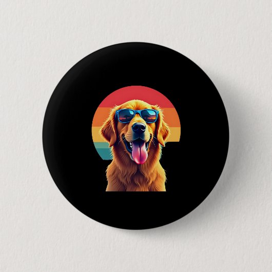 Golden Retriever for Kids Boys Girls Sonnenbrille Button (Vorderseite)