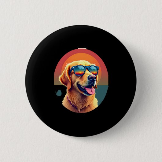 Golden Retriever for Kids Boys Girls Sonnenbrille  Button (Vorderseite)