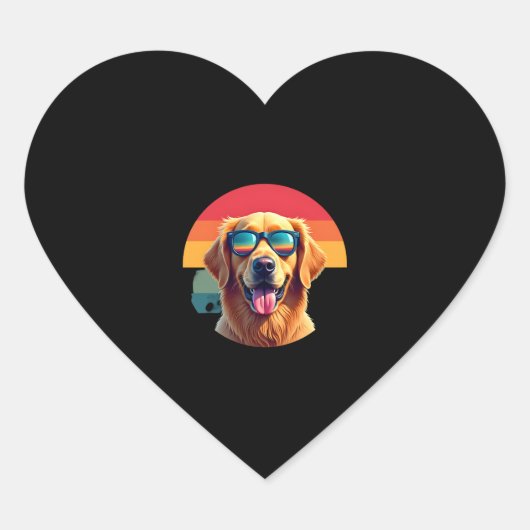 Golden Retriever for Kids Boys Girls Sonnenbrille Herz-Aufkleber (Vorderseite)