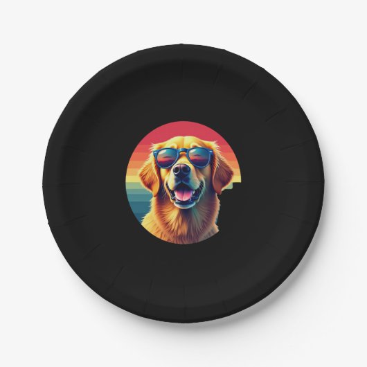 Golden Retriever for Kids Boys Girls Sonnenbrille Pappteller (Vorderseite)