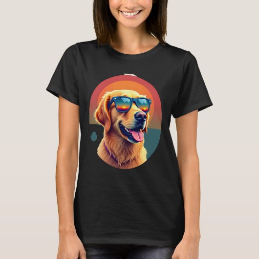 Golden Retriever for Kids Boys Girls Sunglasses Pe T-Shirt (Vorderseite)