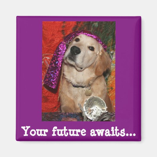 Golden Retriever Fortune Teller Magnet (Vorne)