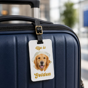 Golden Retriever Foto Das Leben ist golden Gepäckanhänger
