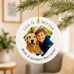 Golden Retriever Foto Leben Ist Besser Keramik Ornament