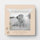 Golden Retriever Foto Memorial Angel Wings Paw Fotoplatte (Vorderseite)