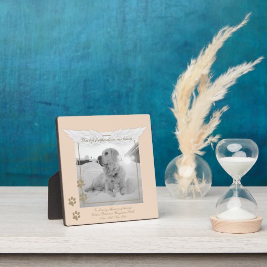 Golden Retriever Foto Memorial Angel Wings Paw Fotoplatte (InSitu)