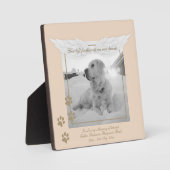 Golden Retriever Foto Memorial Angel Wings Paw Fotoplatte (Vorderseite)