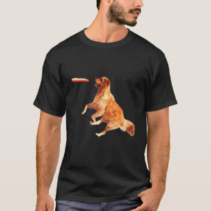 Golden Retriever Frisbee Grafik Schuss Wasservögel T-Shirt