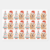 Golden Retriever Frohe Weihnachten Niedlicher Hund Geschenkpapier Set (Vorderseite 3)