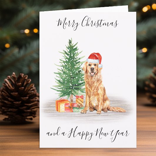 Golden Retriever Frohe Weihnachtszeit Weihnachtsma Feiertagskarte