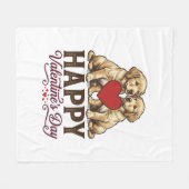 Golden Retriever Frohen Valentinstag Fleecedecke (Vorderseite (Horizontal))