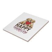 Golden Retriever Frohen Valentinstag Fliese (Seite)