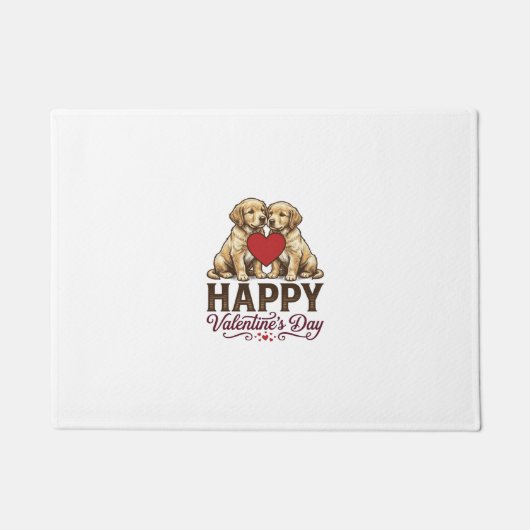 Golden Retriever Frohen Valentinstag Fußmatte (Vorderseite)