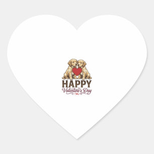 Golden Retriever Frohen Valentinstag Herz-Aufkleber
