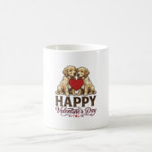 Golden Retriever Frohen Valentinstag Kaffeetasse (Mittel)