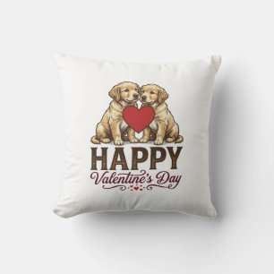 Golden Retriever Frohen Valentinstag Kissen