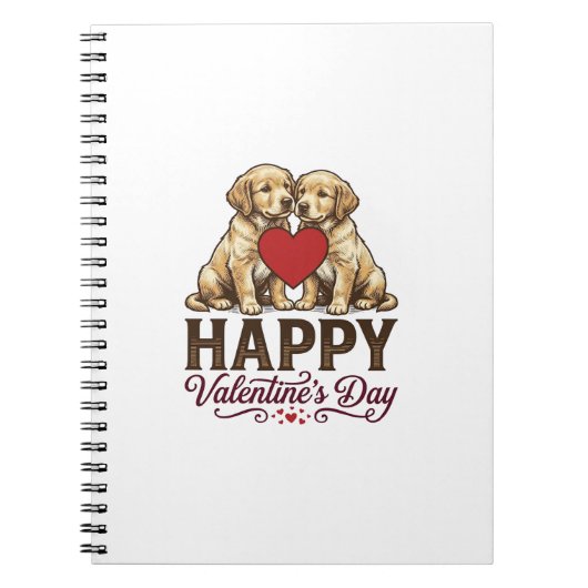 Golden Retriever Frohen Valentinstag Notizblock (Vorderseite)