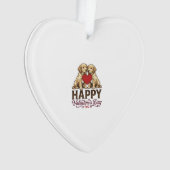 Golden Retriever Frohen Valentinstag Ornament (Vorderseite)