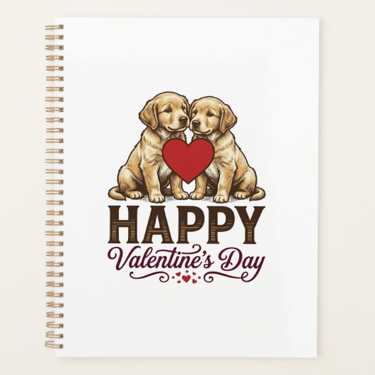 Golden Retriever Frohen Valentinstag Planer (Vorderseite)