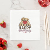 Golden Retriever Frohen Valentinstag Serviette (Beispiel)
