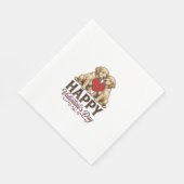 Golden Retriever Frohen Valentinstag Serviette (Ecke)