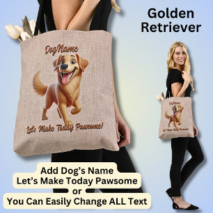 Golden Retriever - Fügen Sie den Namen des Hundes Tasche
