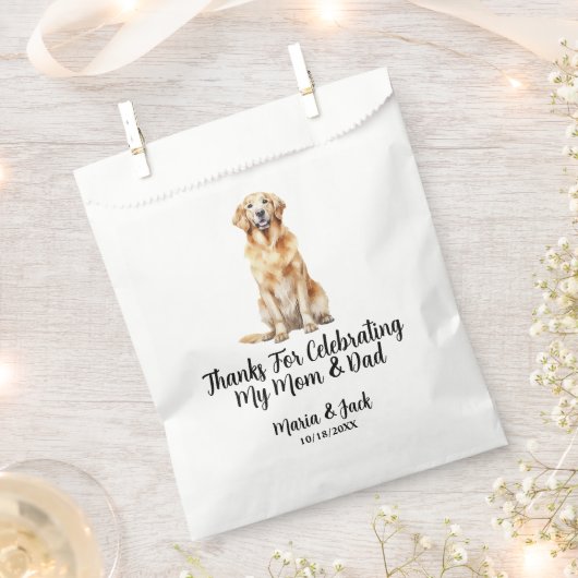 Golden Retriever Full Color Pet Wedding Geschenktütchen (Ausgeschnitten)