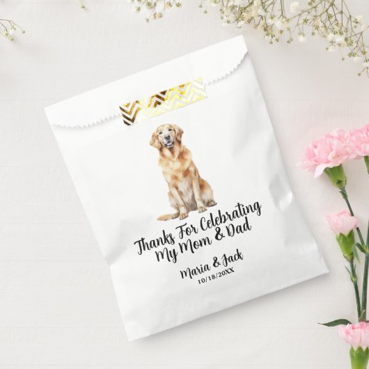 Golden Retriever Full Color Pet Wedding Geschenktütchen (Versiegelt)