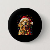 Golden Retriever Funny dog Christmas Santa Hat lig Button (Vorderseite)