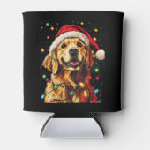 Golden Retriever Funny dog Christmas Santa Hat lig Dosenkühler (Vorderseite)