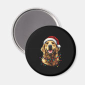 Golden Retriever Funny dog Christmas Santa Hat lig Magnet (Vorderseite/Rückseite)