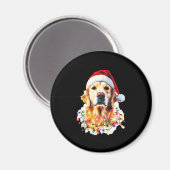 Golden Retriever Funny dog Christmas Santa Hat lig Magnet (Vorderseite/Rückseite)